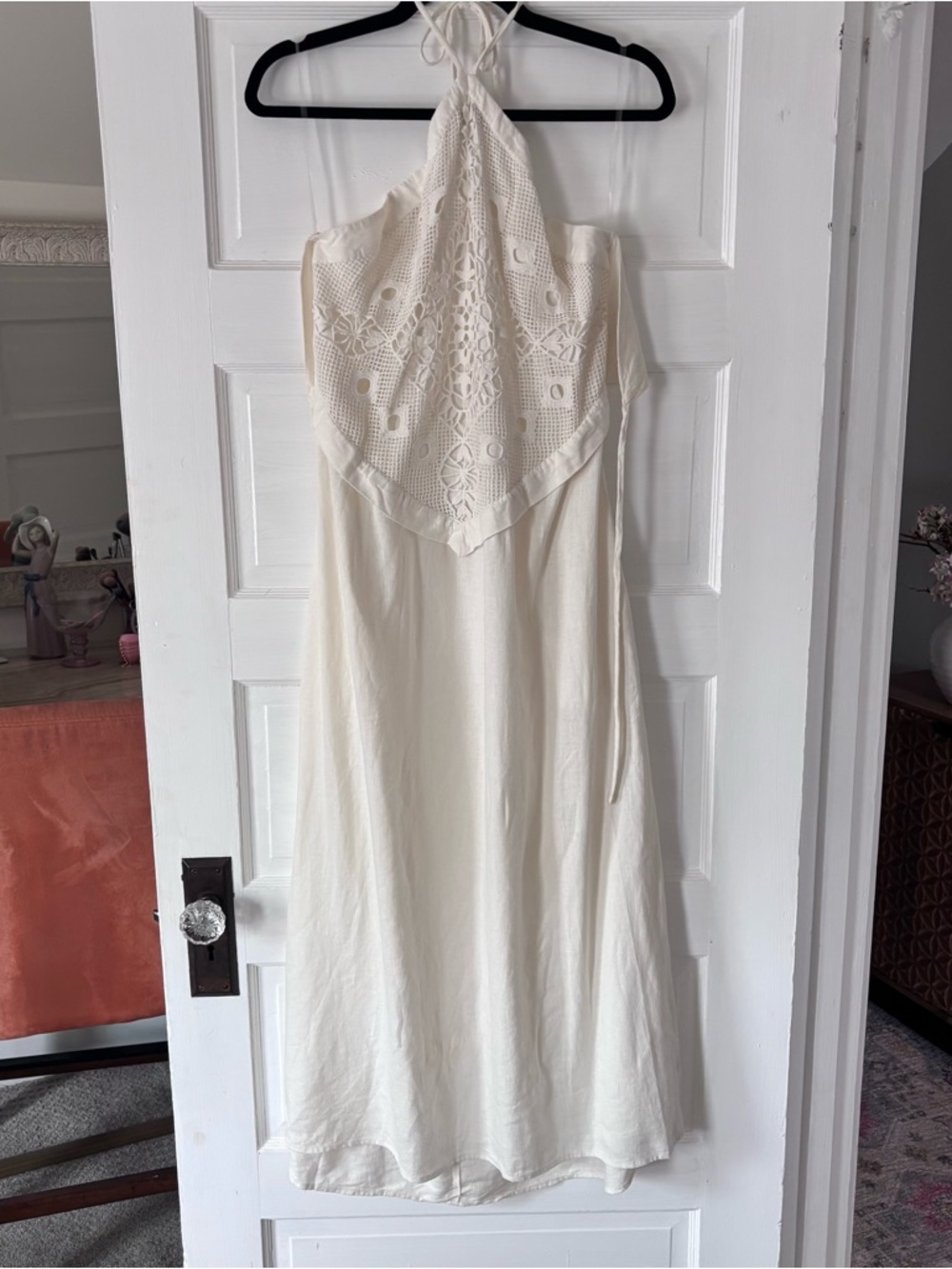 NWT Target Cream Halter Maxi Dress with Crochet